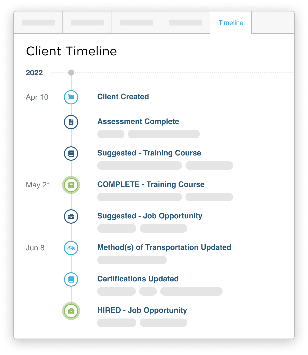 Client Timeline Mockup