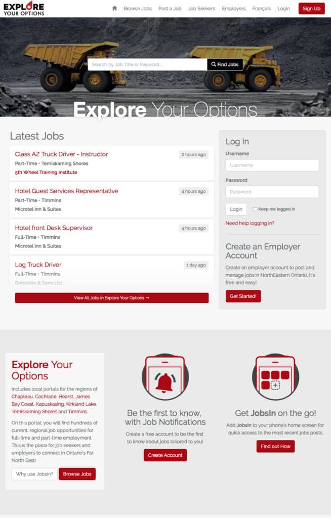 Explore Your Options - Job Portal Homepage